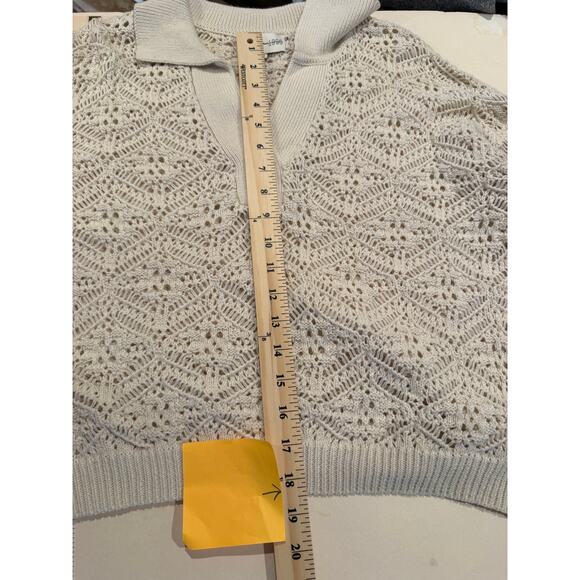 Freshman 1996 Crochet Knit Sweater M Coastal Grandma Boho Chic Cotton Blend - Picture 7 of 8